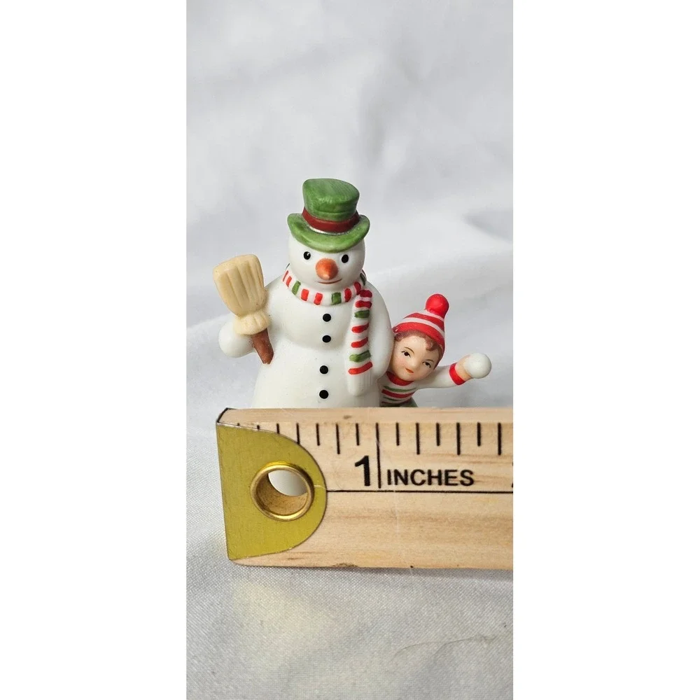 VTG G.Z.L. Snowman Figurine 2.75in White Vintage 1986 Ceramic Child Winter Decor